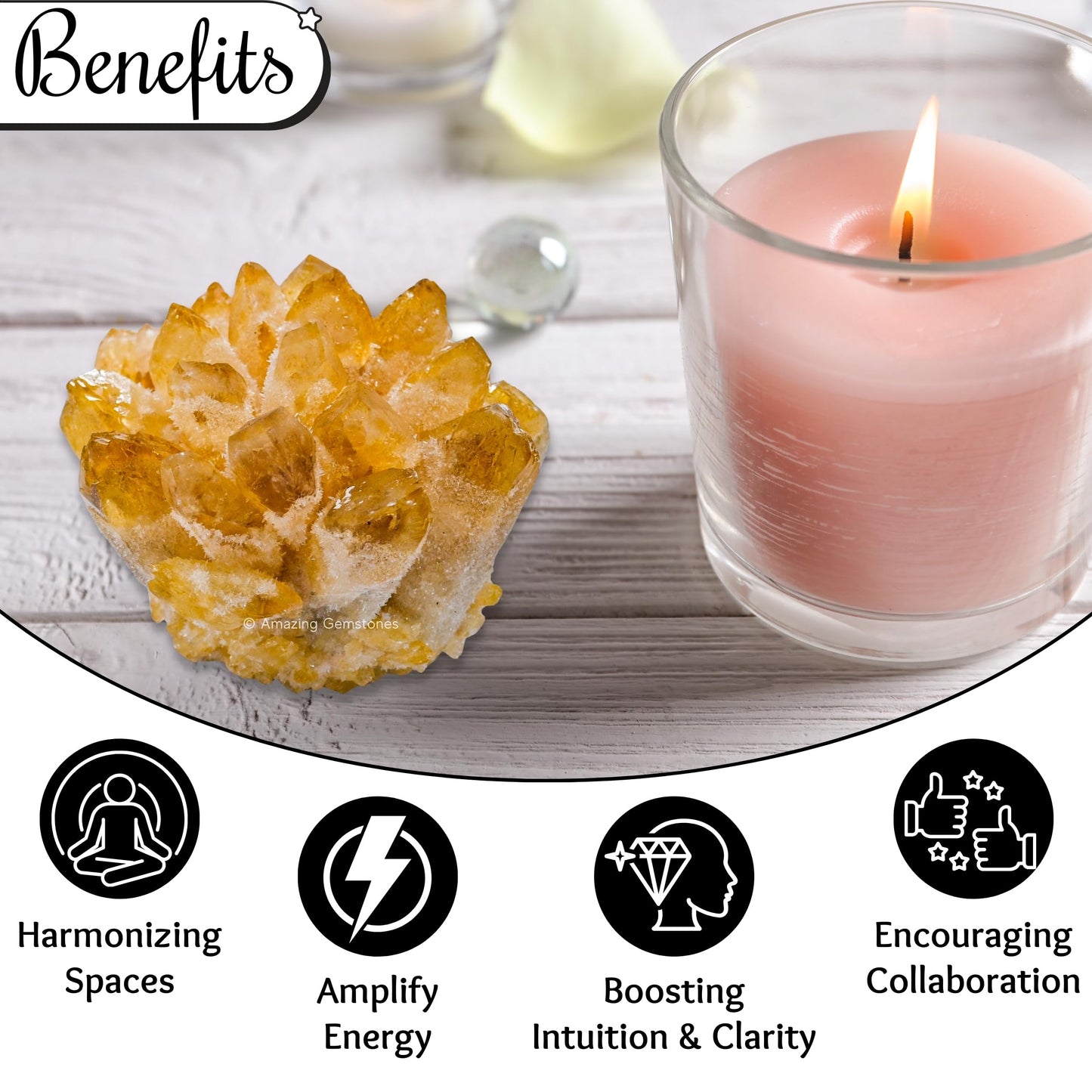 Amazing Gemstone Large Citrine Crystal Cluster Points for Meditation, Home Decor and Gift - Natural Quartz Crystals and Healing Stones for Enhance Energy with Large Crystals Points