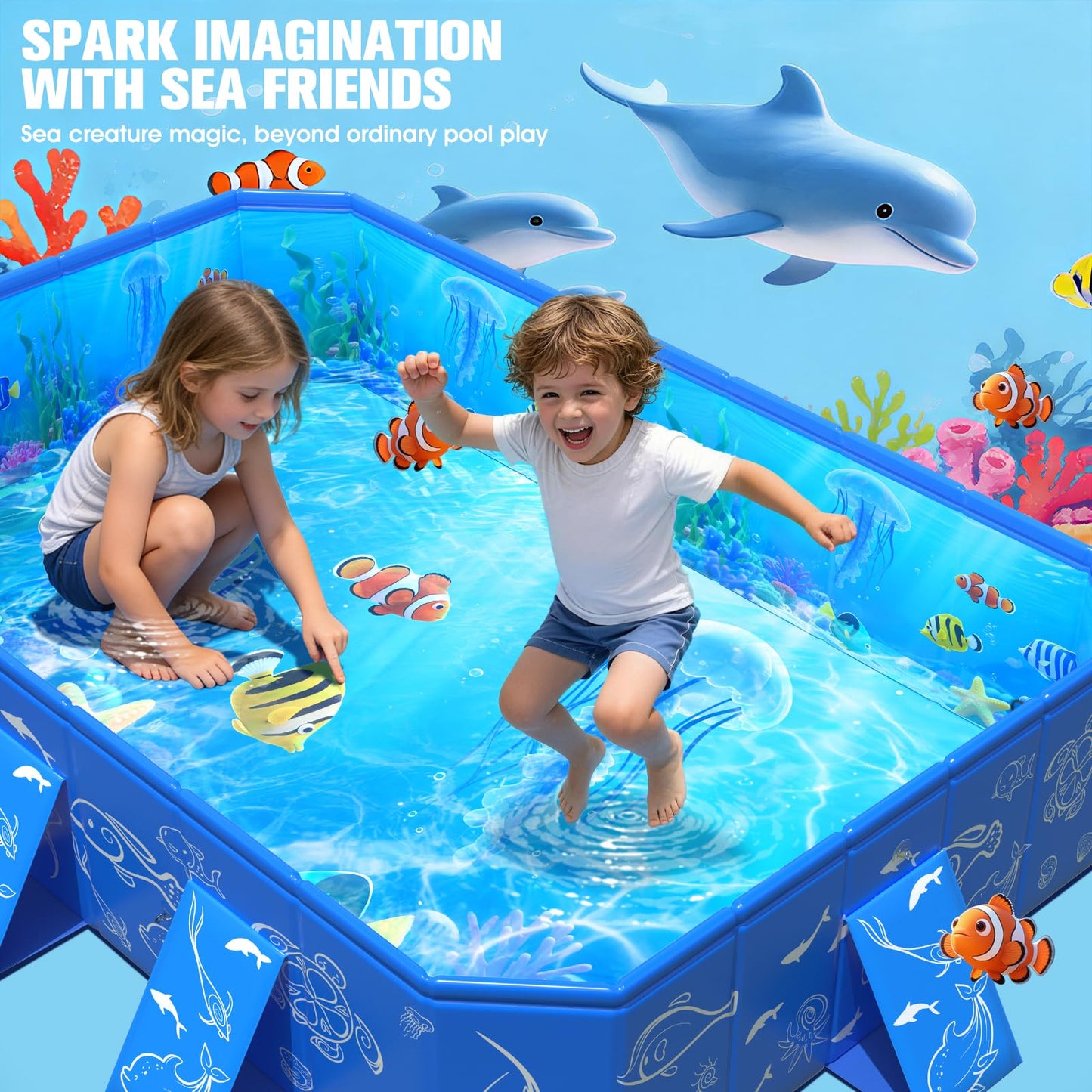 2026 Kiddie Pool with Canopy,Baby Swimming Pool for Toddler,Non-Inflatable Portable Pool for Kids,Foldable Toddler Pool with Shade,Kiddie Pool for Backyard,Pop Up Baby Beach Pool 53''×40''×33''