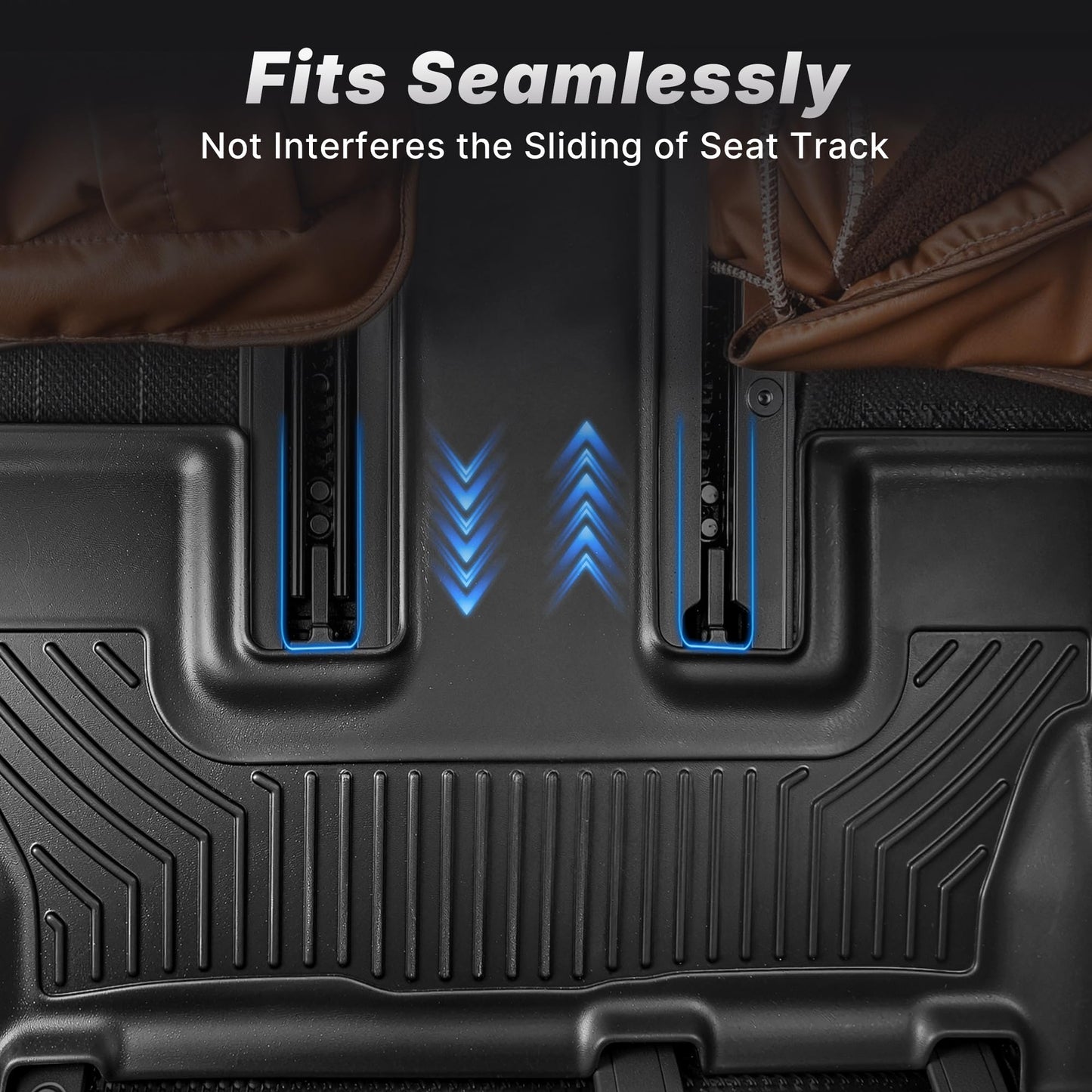 OEDRO Floor Mats Fit for 2022-2025 Nissan Pathfinder 8 Seats/Infiniti QX60 7 Seats, All Weather 3 Rows Full Set w/Cargo Mat, TPE Heavy-Duty Pathfinder Accessories Floor Liners, Black