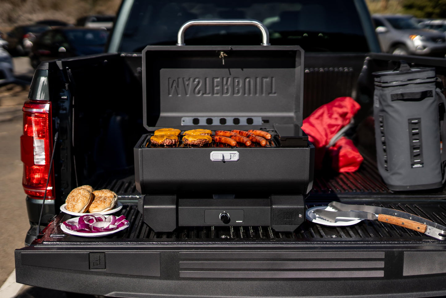 Masterbuilt® Electric Portable Charcoal Grill and Smoker with SteadyTemp Analog Temperature Control, Collapsible Cart and 200 Cooking Square Inches in Black, Model MB20040722