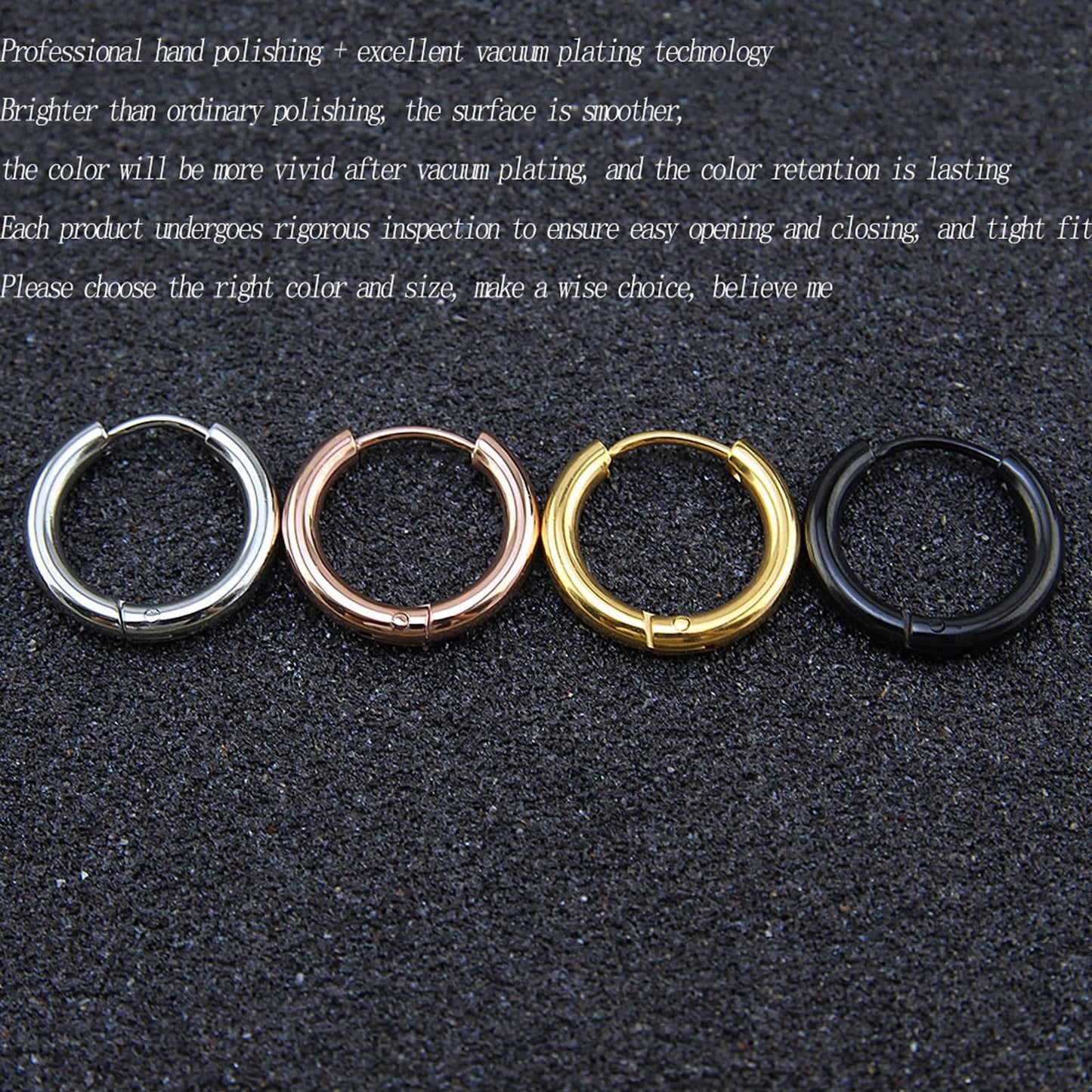 316L Surgical Stainless Steel Huggie Hoop Earrings 8mm Gold Hypoallergenic Earrings Hoop Cartilage Helix Lobes Hinged Sleeper Earrings For Men Women(B01:8mm Gold(THK 2.0mm))