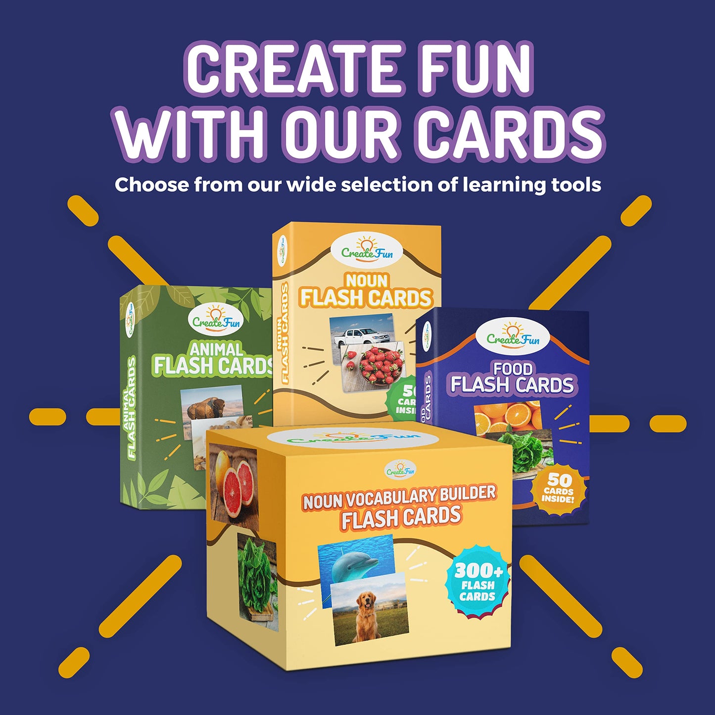 50 Food Double Sided Flash Cards - Nutritious Fruits, Heathly Vegetables, Yummy Desserts & Snacks - Educational Learning Picture Cards for Kids, Adults, Speech Therapy, ESL, ABA, Autism, Dementia