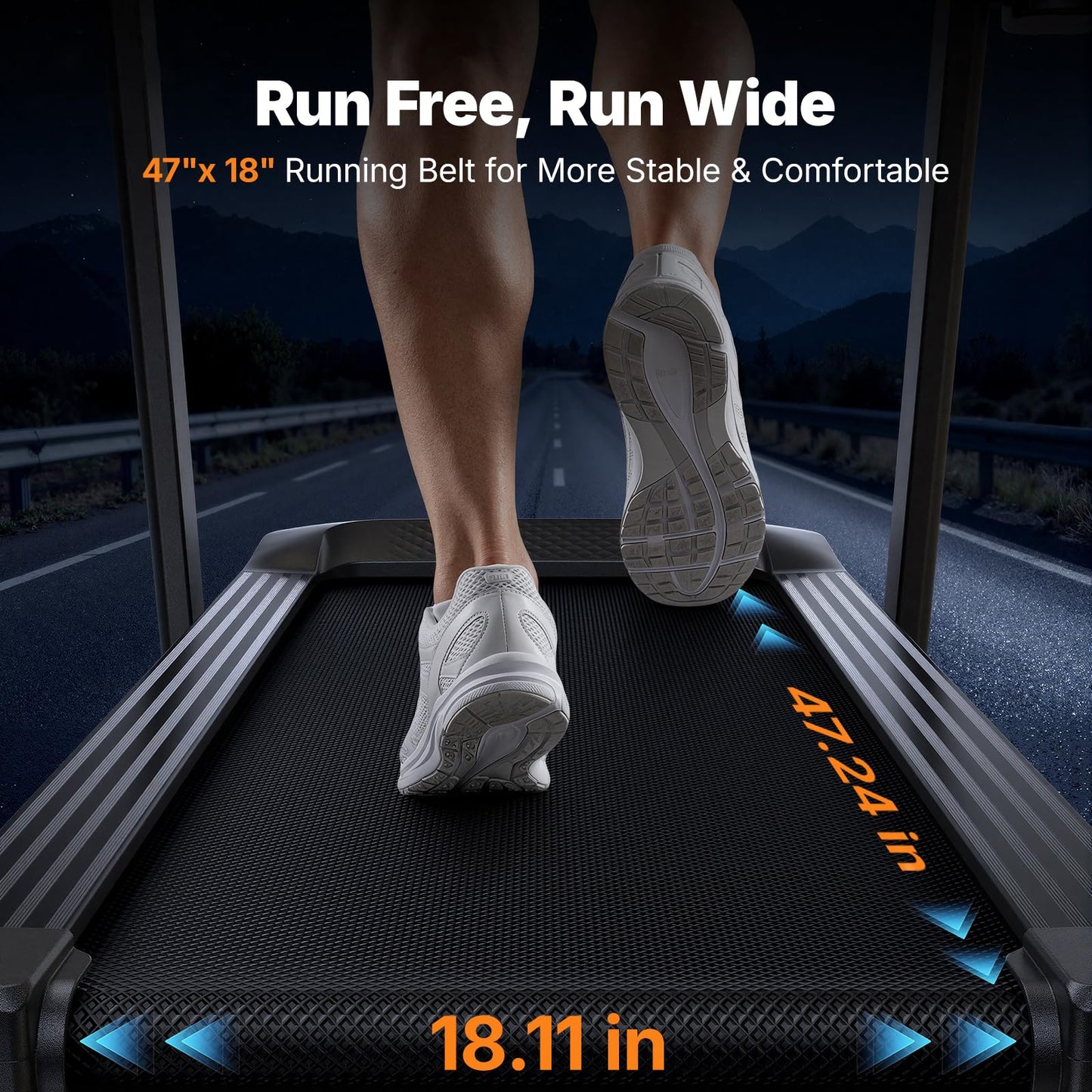MERACH Treadmill with 15/18% Auto Incline, 55"/47"x18"/19" Wide Belt Treadmills, 0.5-8.7MPH/10MPH 3.5HP Brushless Incline Treadmill for Home, 350LBS Foldable Treadmills with Screen & APP & Heart Rate