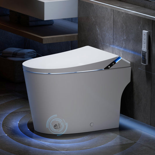 ihati Smart Toilet with Bidet Built in,1000Gram MaP Flush Score,Foam Dispenser,ADA Height,Auto Open Close,Blackout Flush,Auto Flush,Heated Seat,Warm Water,Deodorization,Bidet Toilet with Tank