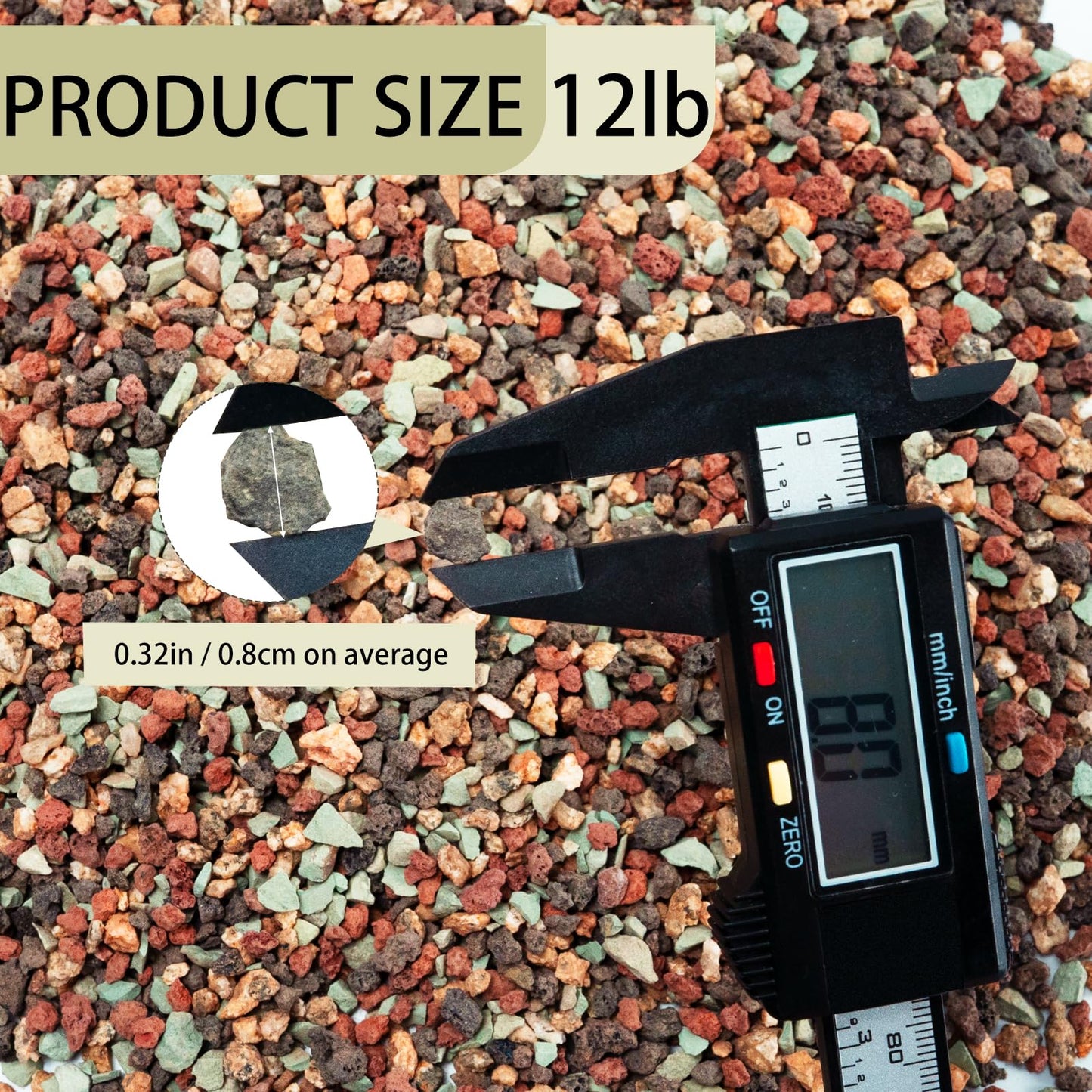 Seuqhck 12lb Mix Lava Rocks Pebbles for Plant, Pumice Potting Soil Mix Decorative Top Dressing Landscaping Gritty Rock for Succulent, Bonsai, Cactus, Vase Filler