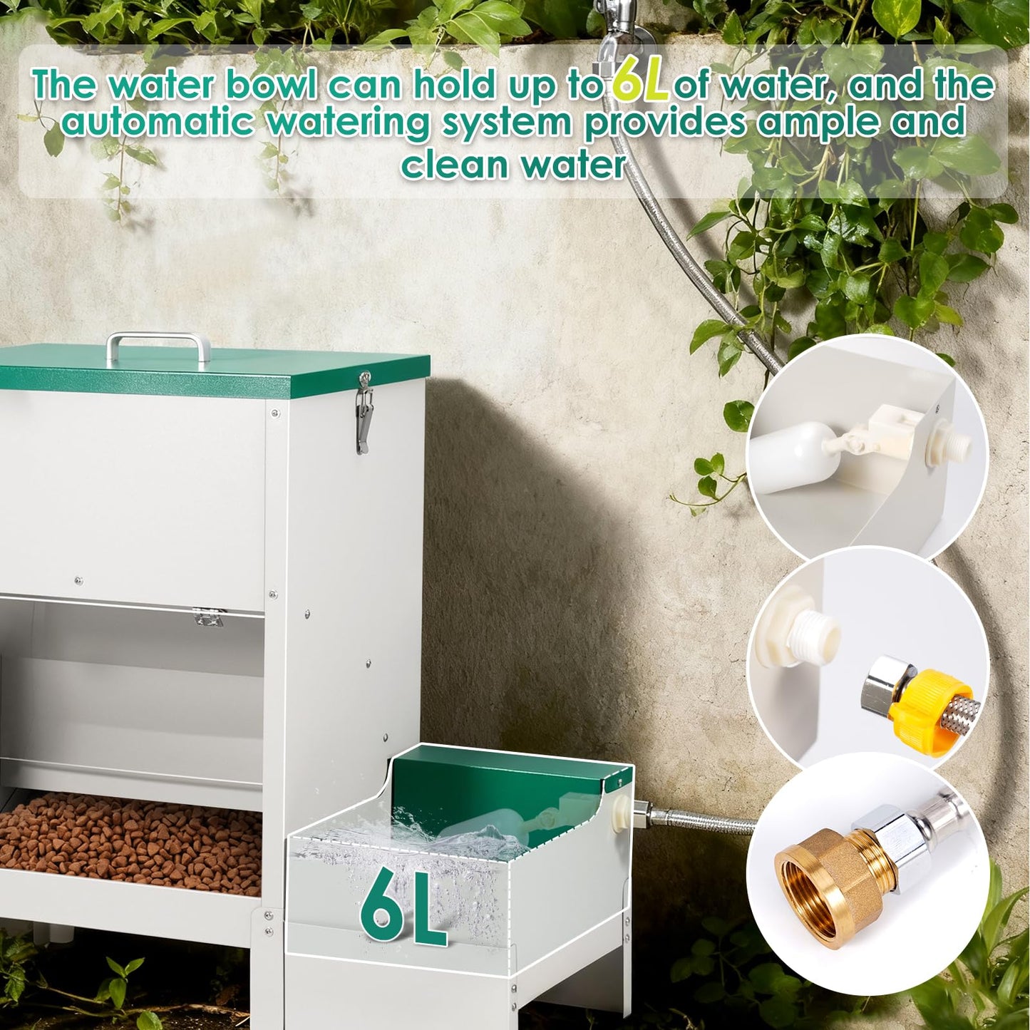 PKNYBZH 38L Automatic Dog Feeder Large Breed and Automatic Dog Water Dispenser for Large Dogs
