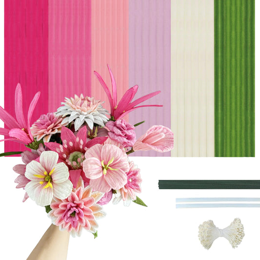 300 PCS 6 Colors Pipe Cleaners Craft Supplies,Chenille Stems for DIY Flower Making Kit,Pink Shades Chenille,Thick Fluffy Pipe Cleaners,Ideal for Arts & Crafts, Festive Decoration Gift