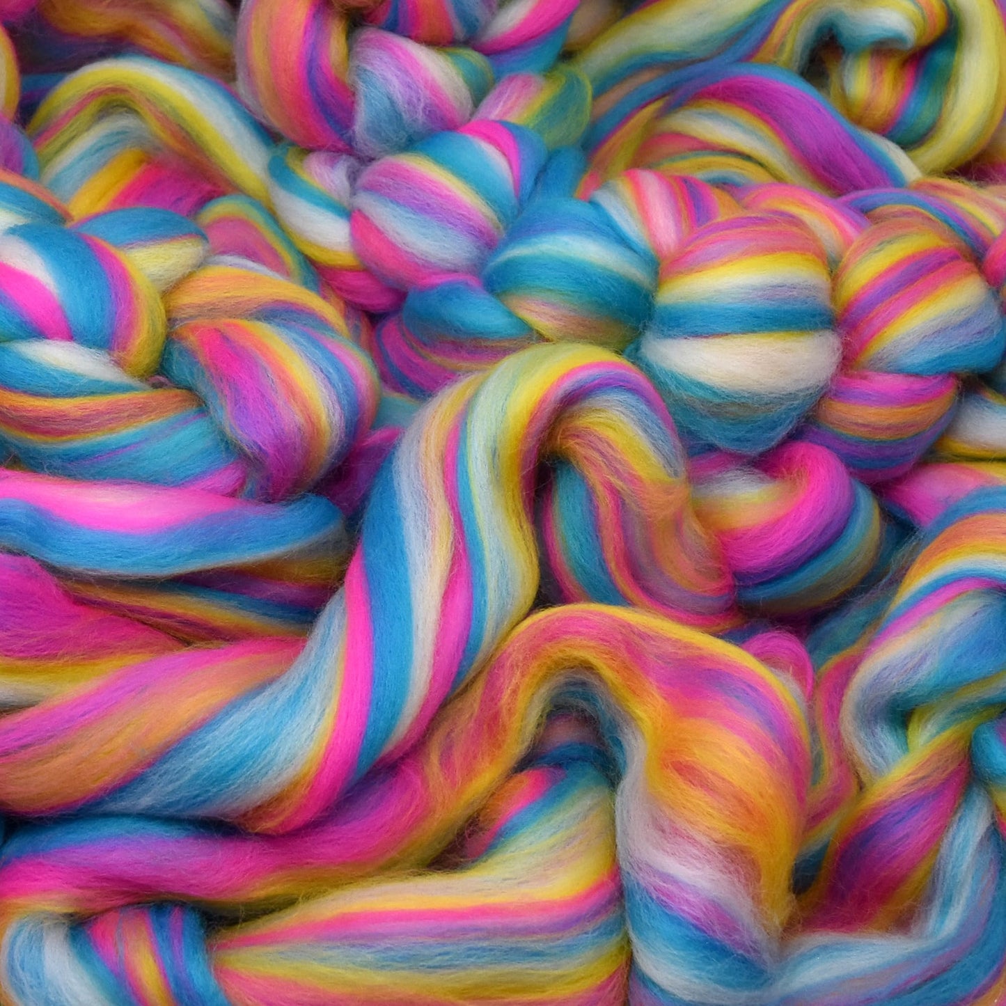 Combed Top Roving. Limited Edition Fiber for Spinning, Needle Felting, Wet Felting, Weaving and Crafting. Colorful Designer Merino, Malibu