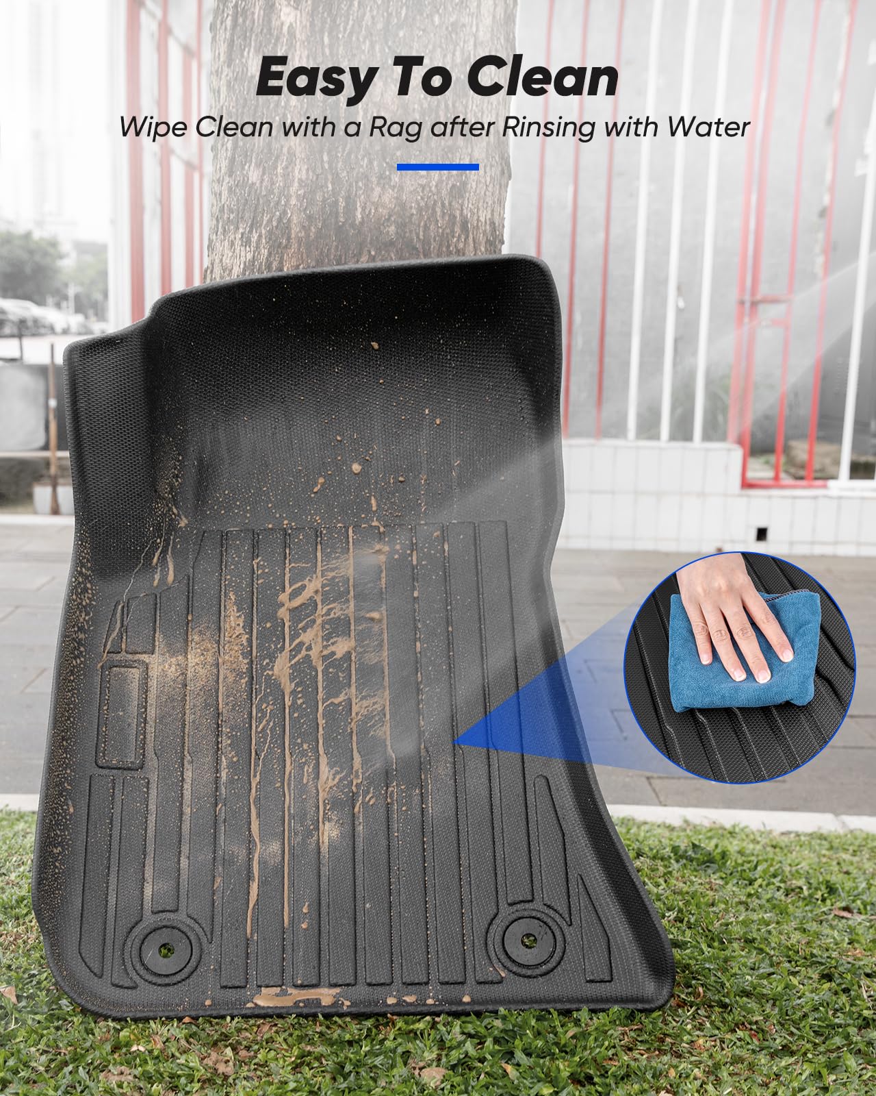 Car Floor Mats for Dodge Challenger RWD 2011-2023 Cargo Liner, 1st & 2nd Row Full Set Car Liners,Anti-Slip for Challenger Accessories 2012 2013 2014 2015 2016 2017 2018 2019 2020 2021 2022 4PCS Black