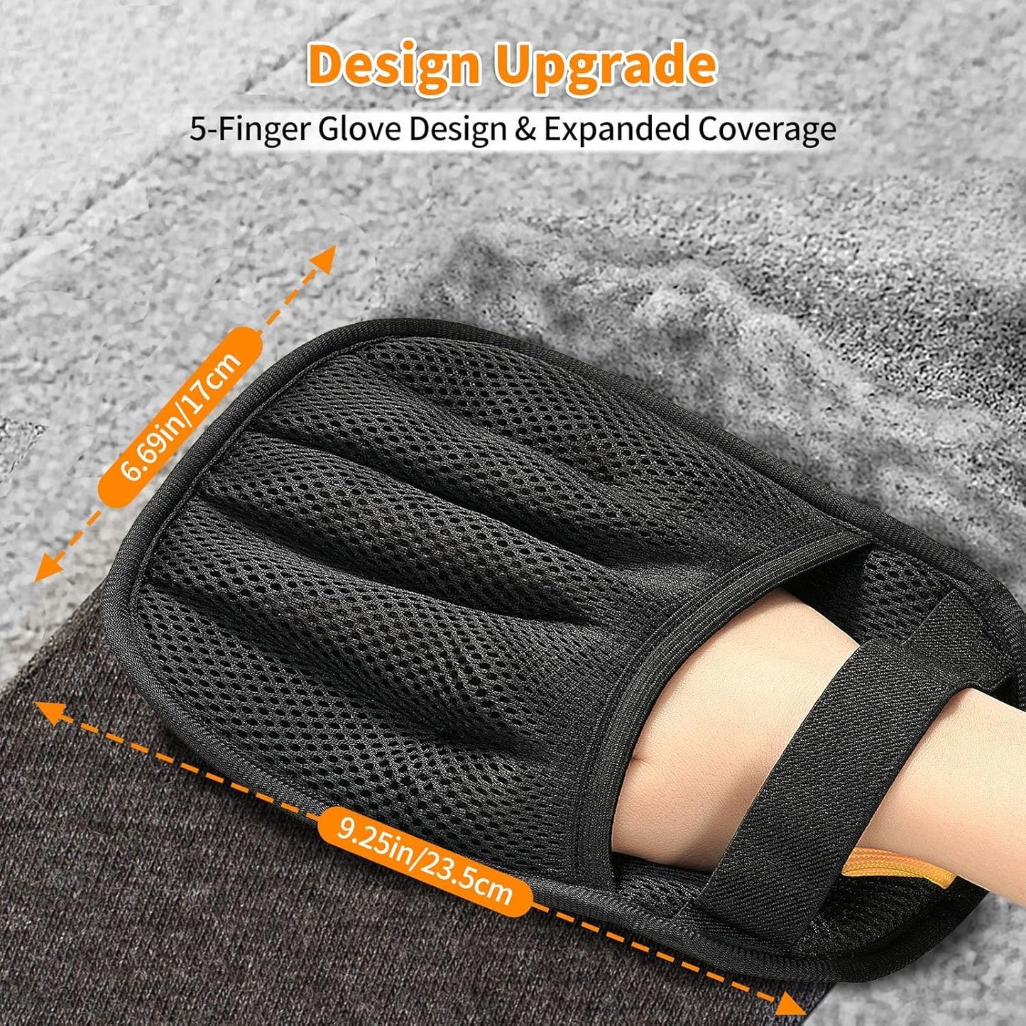 Pet Hair Removal Gloves for Dogs & Cats - Electrostatic Grooming & Deshedding Glove for Furniture Car Clothes - Reusable Easy Clean Bonding Brush Mitt
