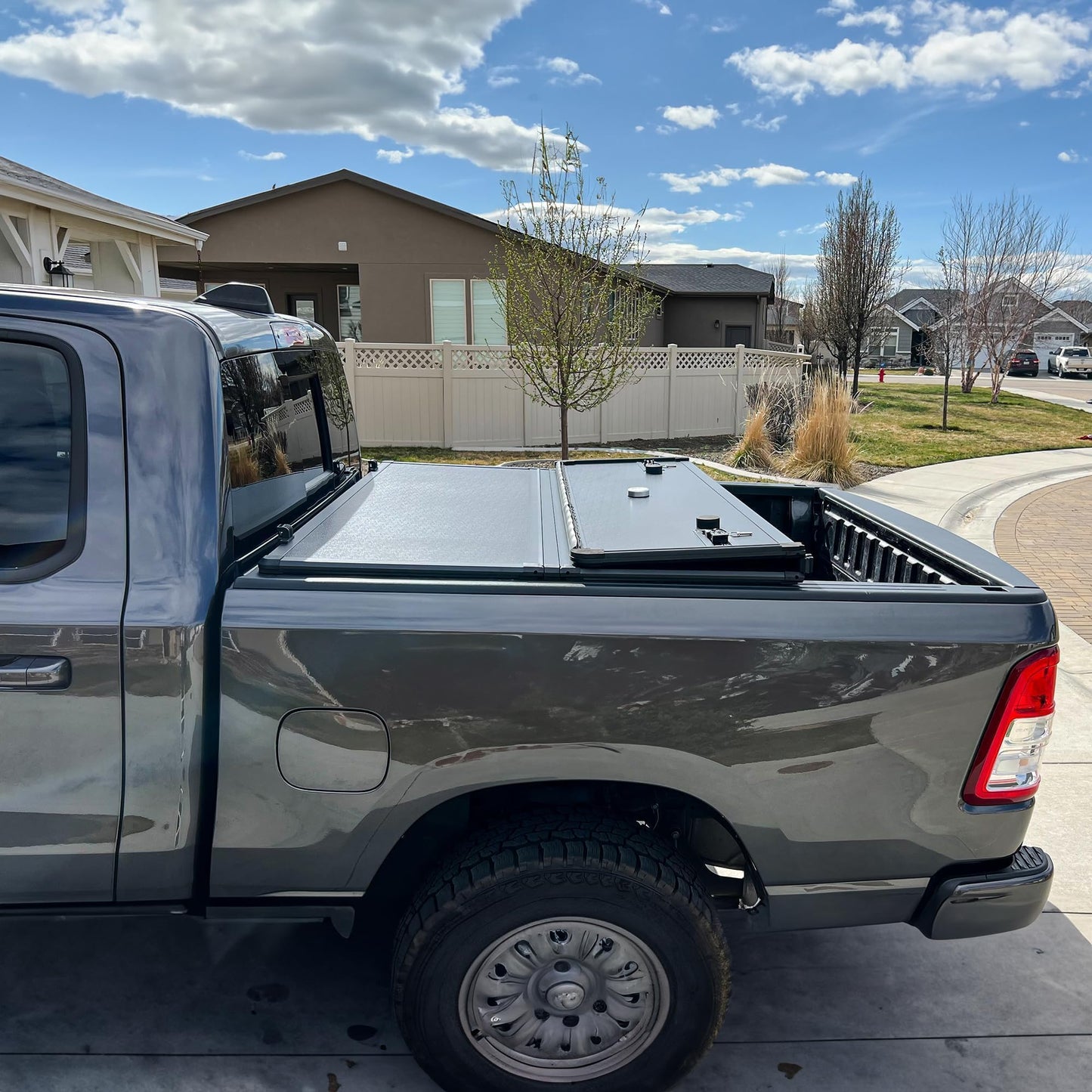 YITAMOTOR FRP Hard Tri-Fold Truck Bed Tonneau Cover Fits for Toyota Tacoma 2024 2025 2026 6 ft Bed with Deck Rail System (Excl. Trail Edition)