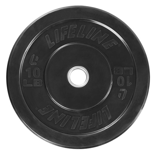 Lifeline Fitness Olympic Rubber Bumper Weight Plates - Single 2" Barbell Plates for Home Gym Equipment, Fitness Equipment for use with Weight Bench