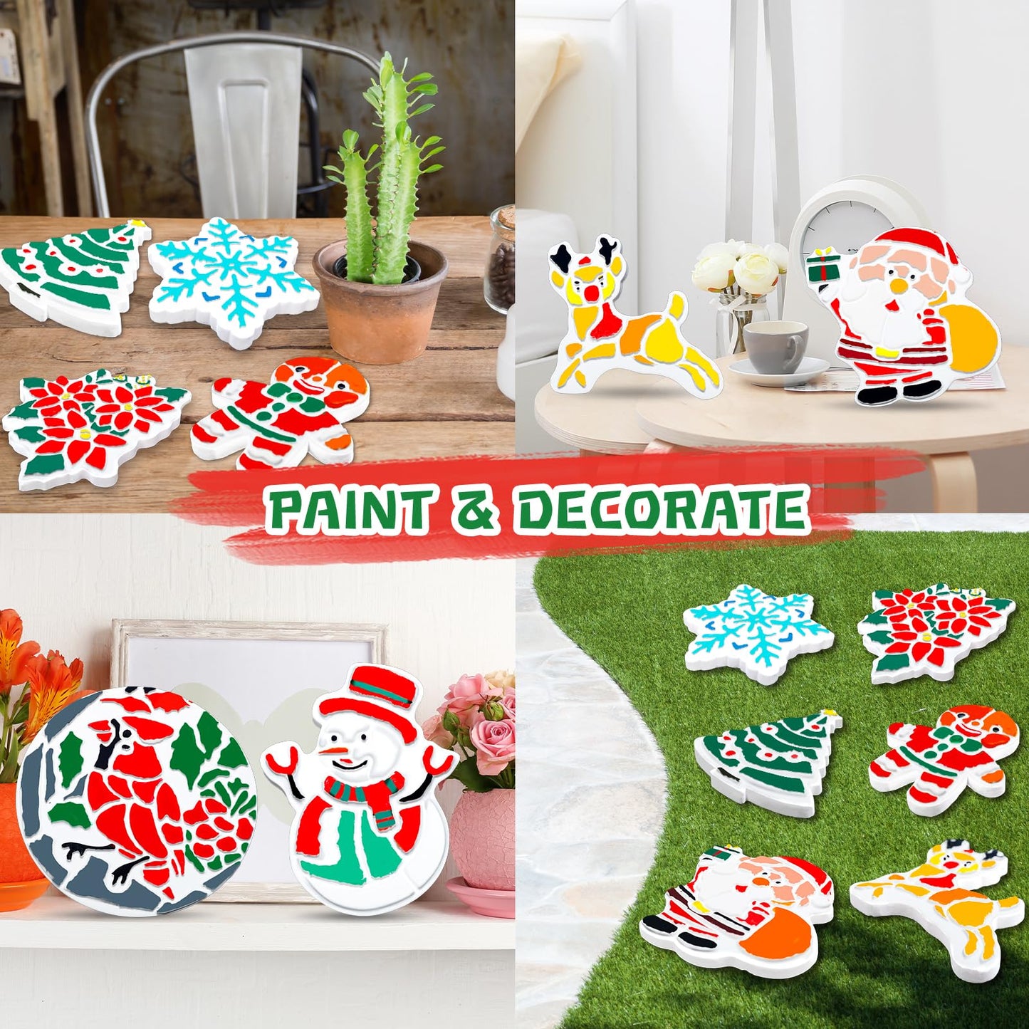 EggSun 8Pcs Stepping Stones Painting Crafts Kit for Kids 4 8 6, DIY Garden Stones Outdoor Paint Your Own Ceramic Unicorn Arts and Crafts for Boys Girls Ages 4 7 9 10 12 Christmas Birthday Gifts