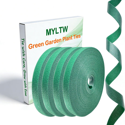 4 Rolls Plant Ties, Adjustable Garden Tape for Plant Twist Ties, Reusable Thicker Support for Growing Green Tape, Strong Grip, Tomato Vines Indoor Outdoor, 50 Ft X 0.47 Inch