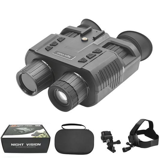 Night Vision Goggles，Qpingan 4K HD Infrared Tactical Night Vision Binoculars for Adults with Head Mounted Dual 1.4" Screen 8X Digital Zoom 3000mAh Battery 32G Card for Hunting Essentials Camping Gear