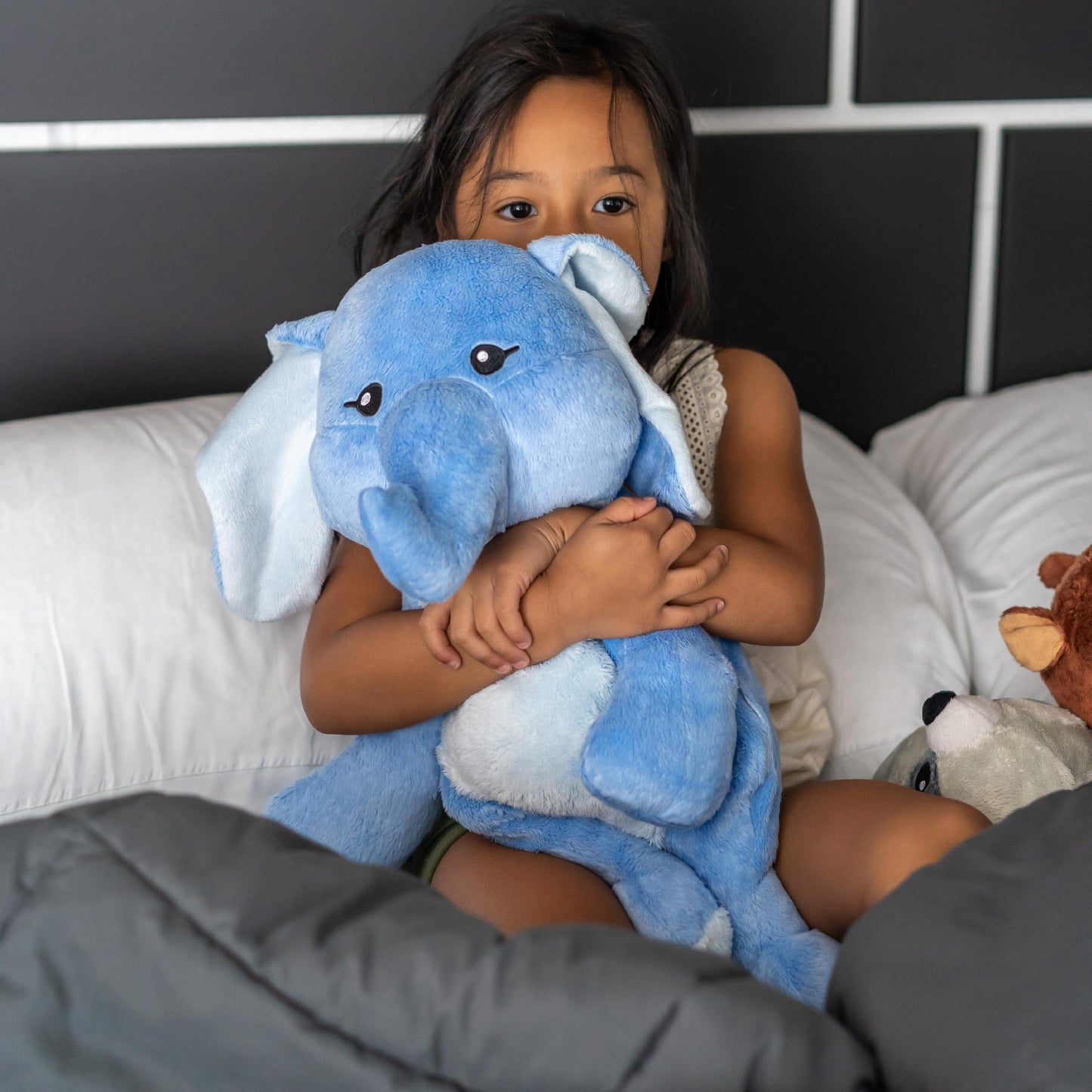 HUGIMALS Emory the Elephant 20 Inch 4.5 lb Heavy Cute Sensory Weighted Comfort Plush | Large Unscented Washable Self Care Calming Stuffed Animal for Kids, Teens and Adults