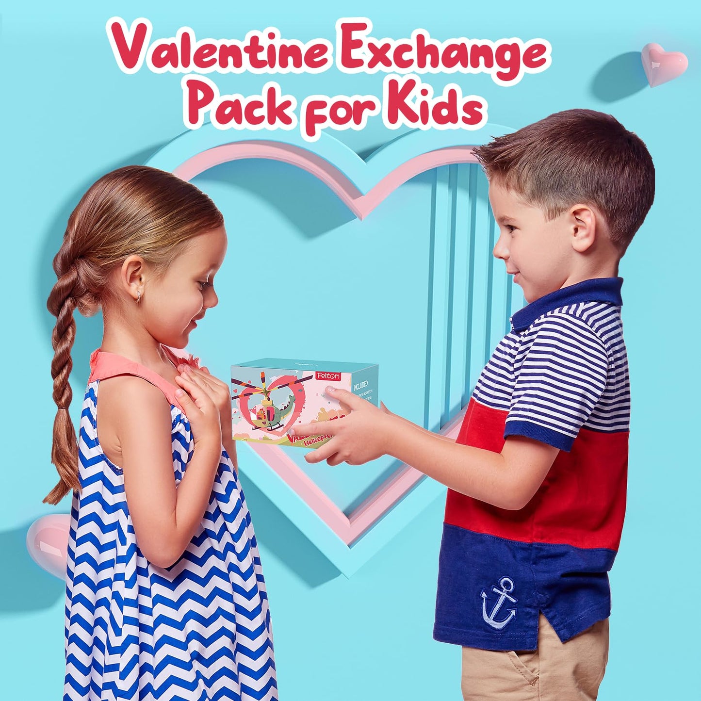 Feltom 28 PCS Valentines Day Cards for Kids School with Flying Airplanes Set, Party Favors for Kids, Valentine`s Day Gifts for Classroom Party, Valentines Day Gifts for Boys & Girls