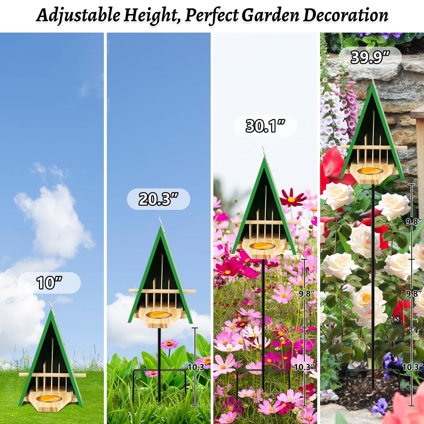 New Butterfly House and Feeder for Outside, Wooden Butterfly House with Metal Stake for Garden, Natural Butterfly Habitat with Butterfly Puddler on The Floor or Hanging on Tree Wall