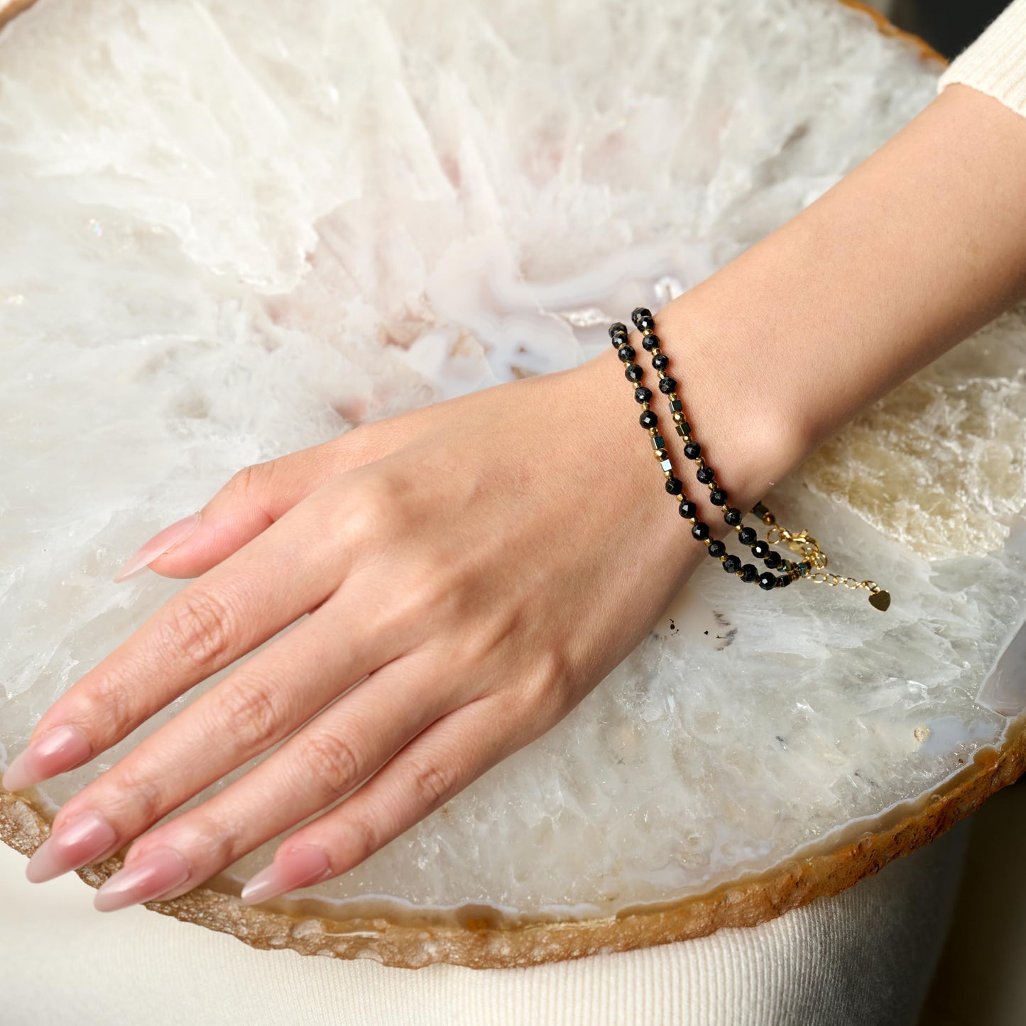 Farfume Black Obsidian - Protection & Purification - Crystal Beaded Bracelets, Chakra 4mm Natural Stone Beads Bracelets, Gemstone Spiritual Jewelry Gifts for Mother's Day