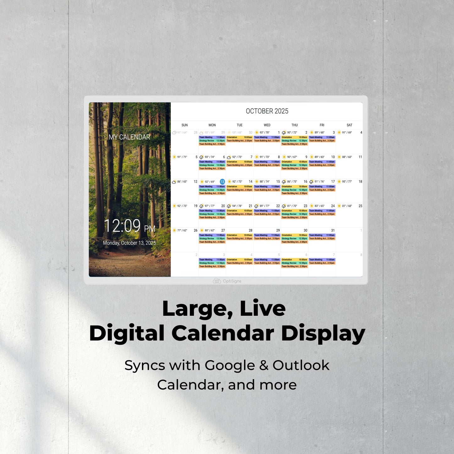 OptiSigns OptiKiosk 32 – Digital Signage Kiosk & Digital Wall Calendar with 32” Touchscreen, Full HD Display, Remote Management, Subscription Required (Wall Mount)