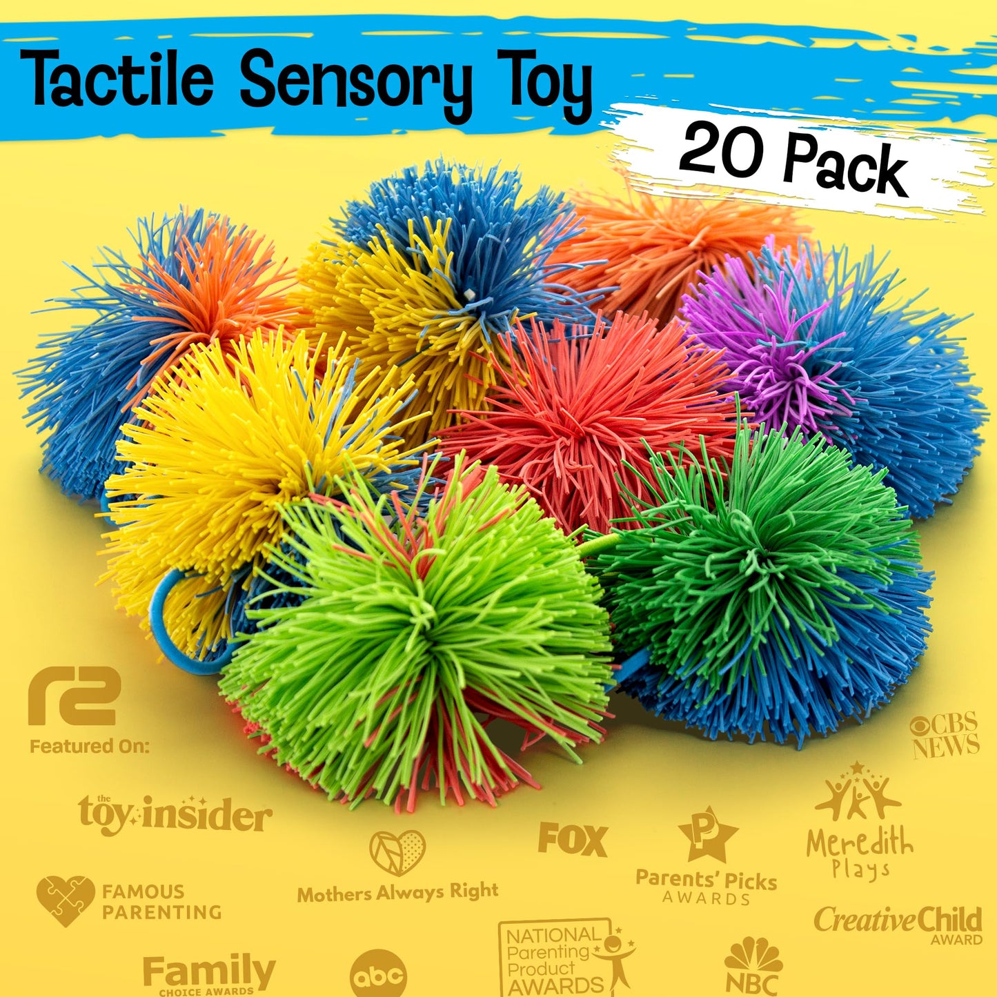 Stringy Balls & Fidget Toys 20 Pack - Fun Sensory Toys for Kids School Classroom - Birthday Gifts Toddler Toys for Boys & Girls - Sensory Bulk Fidget Party Favors 3 4 5 6 7 8 + Year Old Gift Idea
