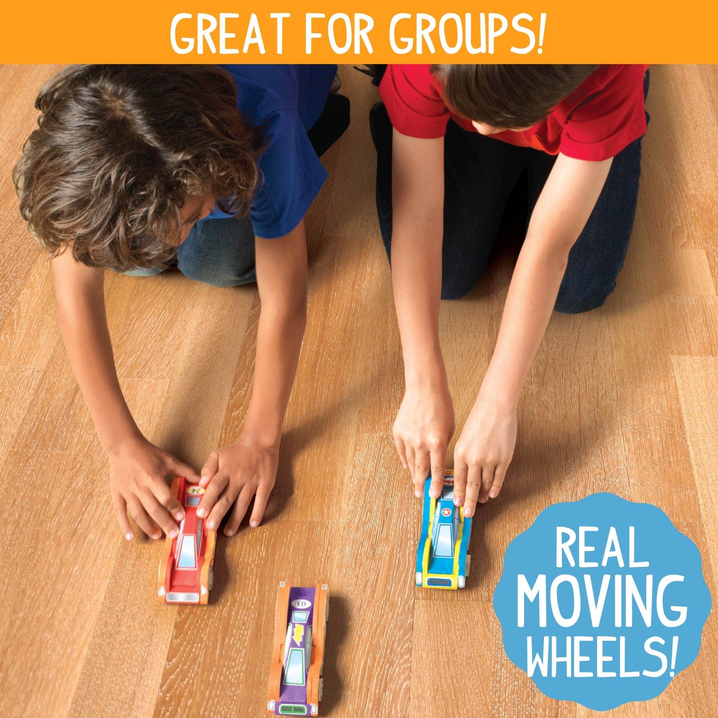 Made By Me Build & Paint Your Own Wooden Toys, DIY Wood Craft Kit, Easy to Assemble, 3 Cars