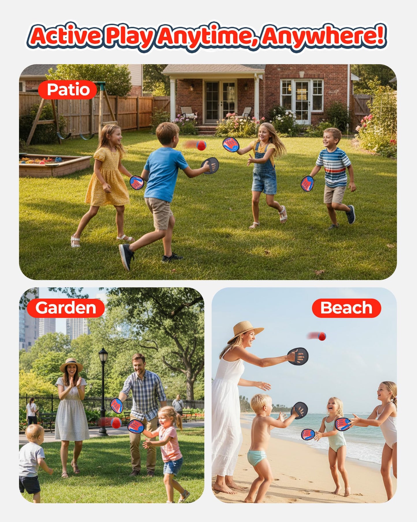 2 in 1 Toss and Catch Ball Game Set, Toddler Baseball Glove for Beach Pool Yard, Kids Sports & Outdoor Play Toys with Target Board, Birthday Gift for Ages 3 4 5 6 7 8-12 Year Old Boys Girls