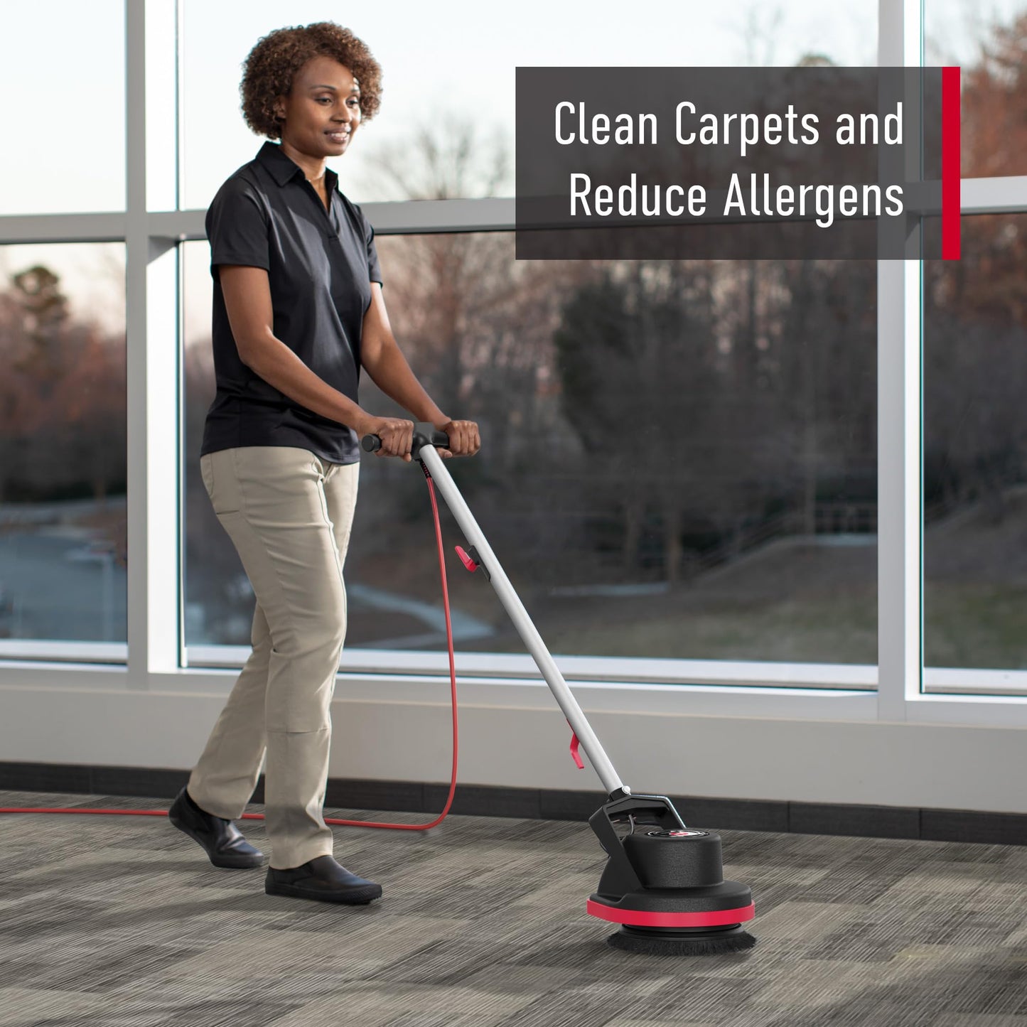 Hoover Commercial Orbiter Hard Floor Cleaner Machine, Multi-Purpose Hardwood Wood Laminate Carpet Tile Concrete Grout Marble Floor Cleaning, CH80100, Black