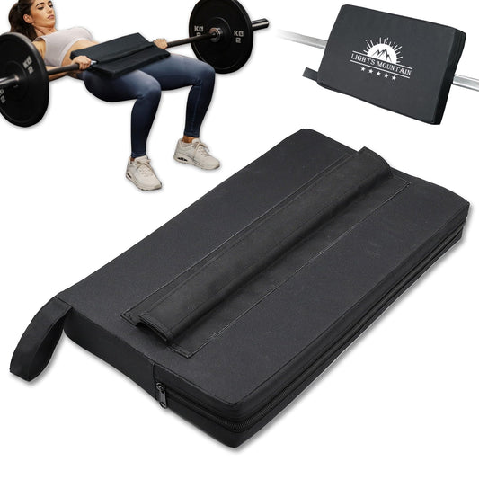 Lights Mountain Square Hip Thrust Pad for Smith Machine, Extra Thick Firm Barbell Pad for Glute Bridges, Non-Slip Hook & Loop, Heavy Duty Support for Squats & Hip Thrusts, Home Gym Equipment (Black)