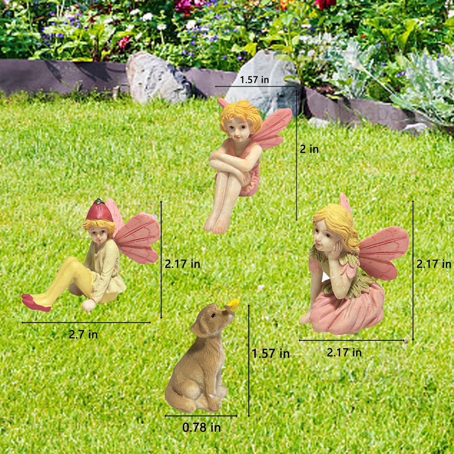 Miniature Fairies for Fairy Garden Fairy Figurines Accessories Outdoor Little Fairies Mini Fairies Set for Kids Garden Miniature Boy Fairies