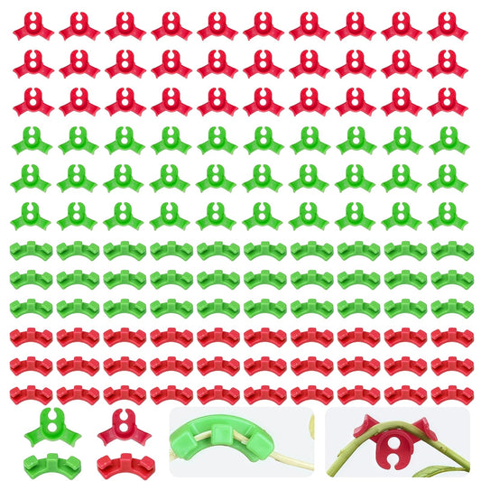 artisanstar 120-Pack Plant Training Clips for Low Stress Training - 90-Degree Angle Plastic Plant Stem Support Clips, Reusable Garden Clips for Tomatoes, Vines (Red & Green)