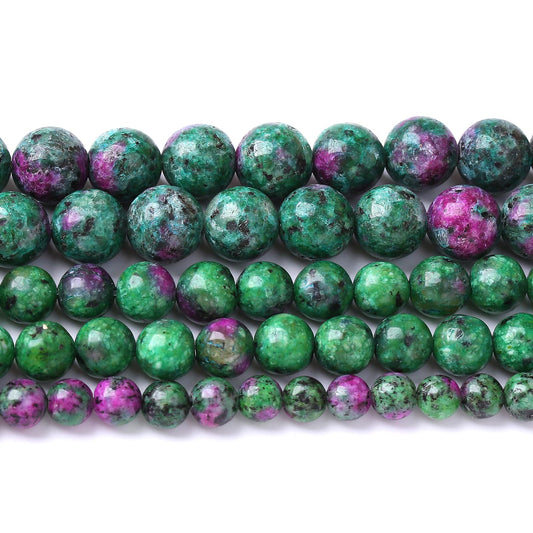 32pcs 12mm Natural Epidote Zoisite Stone Beads for Jewelry Making DIY Bracelet Necklace Accessories 15" Energy Healing Power Stone Beads