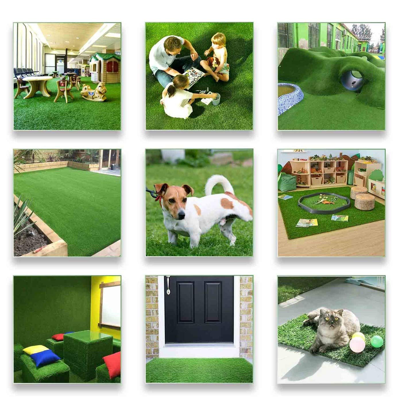 ALTRUISTIC Premium Artificial Grass Drainage Holes & Rubber Backing,6.5 ft x10 ft, 70 oz /1.38 Inch Pile Height Realistic Synthetic Grass Mat Extra-Heavy & Soft Pet Turf Fake Grass for Dogs Outdoor