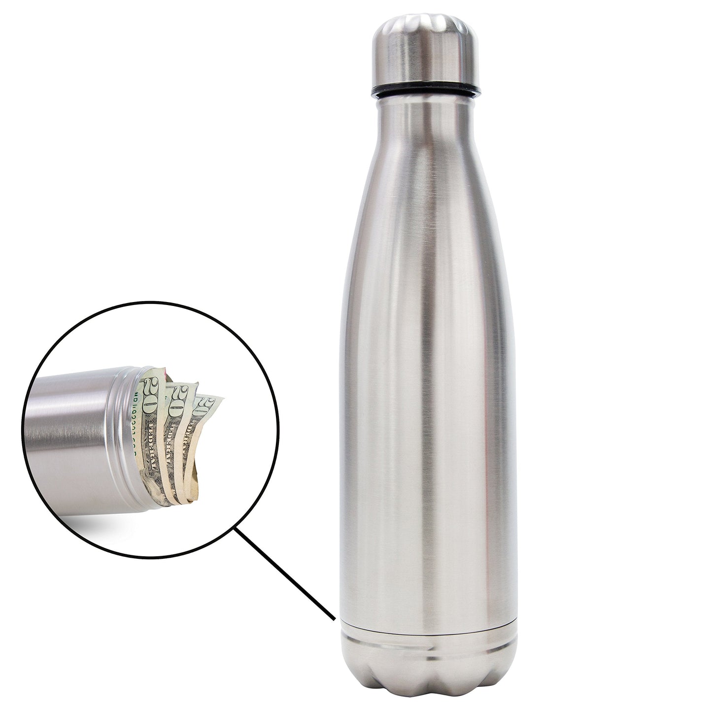 Diversion Water Bottle Safe, Stainless Steel Tumbler with Hidden Compartment, Real Functional Leak Proof Bottle to Hide Cash, Jewelry, Keys and Valuables in Plain Sight for Travel, Home, Beach, Gym