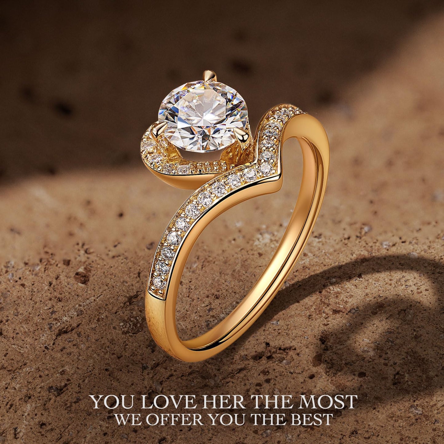 Kate Lynn 14K Gold Rings for Women, 1CT D Color VS Clarity Lab Grown Diamond Rings for Women, Engagement Promise Wedding Anniversary Rings for Her