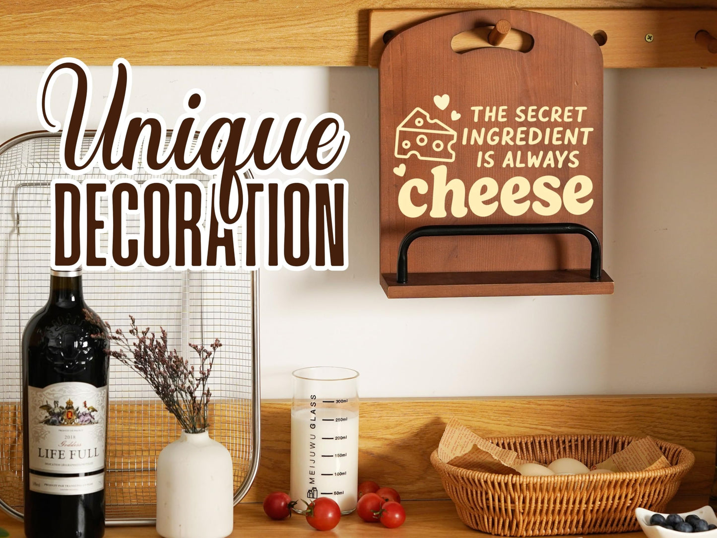 InnoBeta Cheese Gifts for Cheese Lovers, Cookbook Stand for Kitchen Counter, Perfect Gifts for Cheese Lovers on Birthday, Adjustable Tablet Recipe Book Holder, Unique Kitchen & Dining Decor
