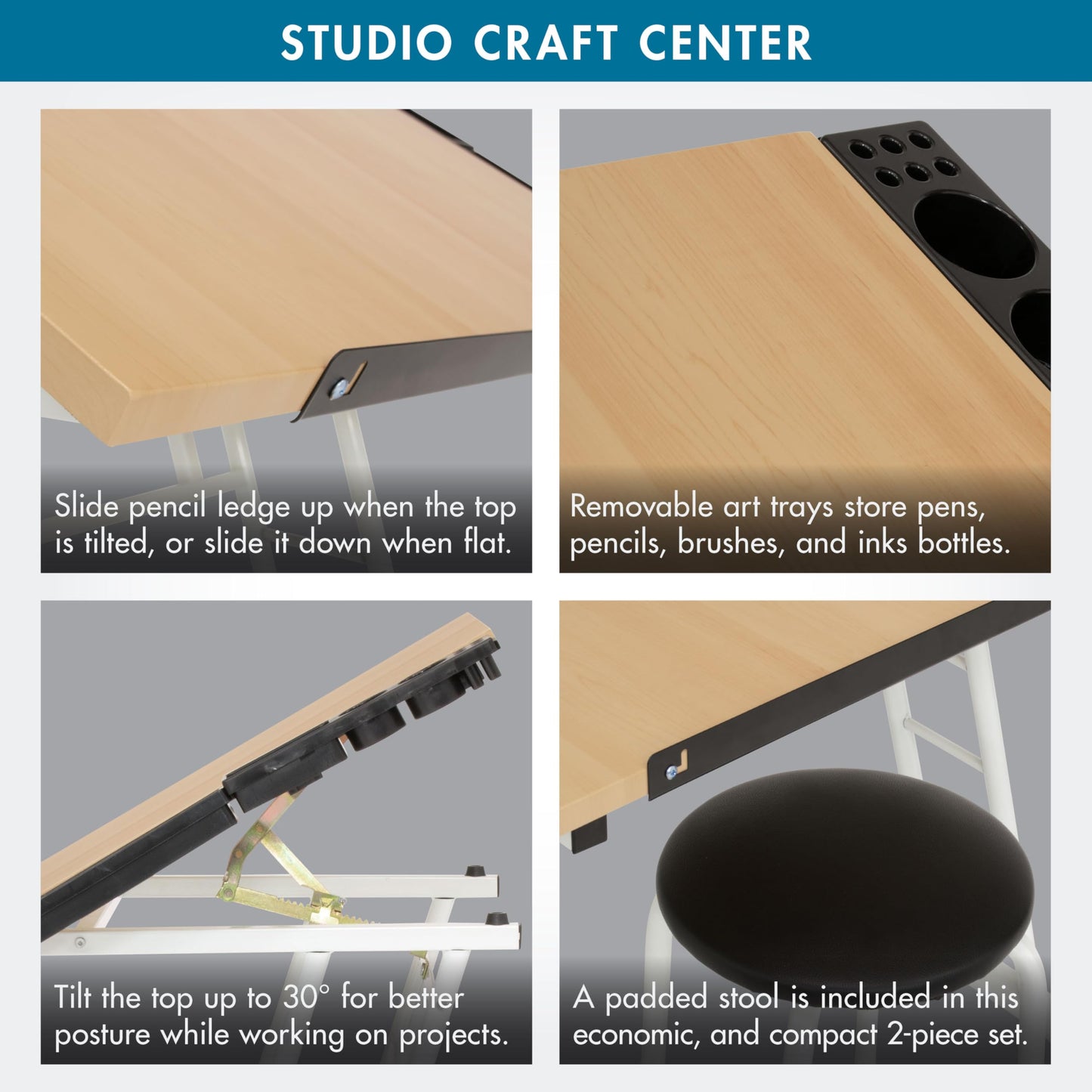 Studio Designs 13240 Craft Center, White/Maple,34" W x 23.5" D x 37.5" H