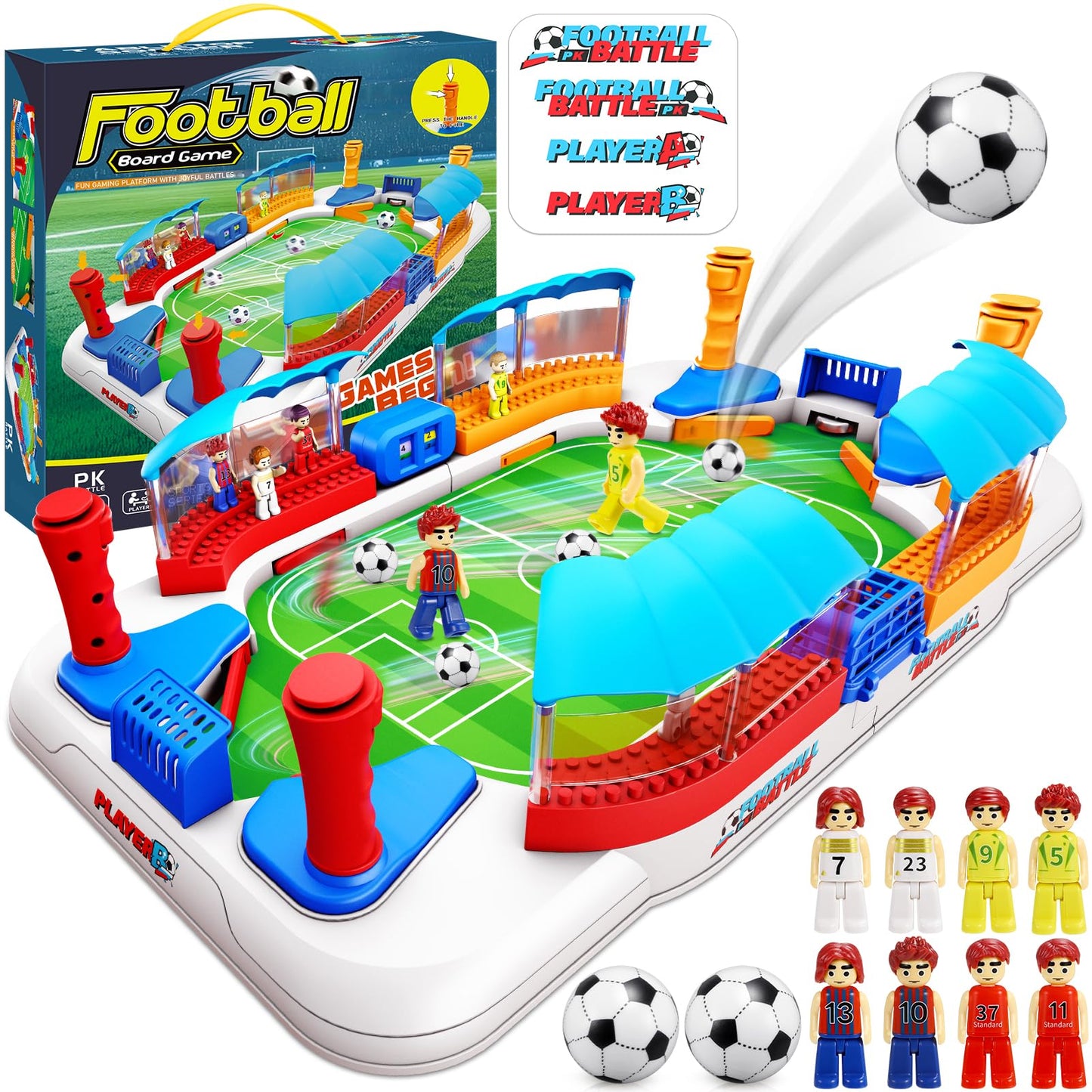 Mini Foosball Table Game Soccer Toys for Kids Ages 3 4 5 6 7 8-12 – Portable Soccer Board Game, Interactive Tabletop Sports Toy, for Boys Girls for Indoor Family Party, Playroom