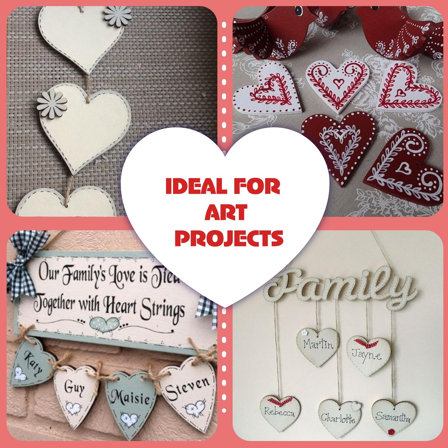 20 Pcs Wooden Hearts for Crafts 4 inch Unfinished Wood Hearts 0.1'' Thickness Heart Shaped Wood Sheets Unfinished Wood Ornaments for Wedding DIY Crafts Painting Burning Engraving Carving Coasters