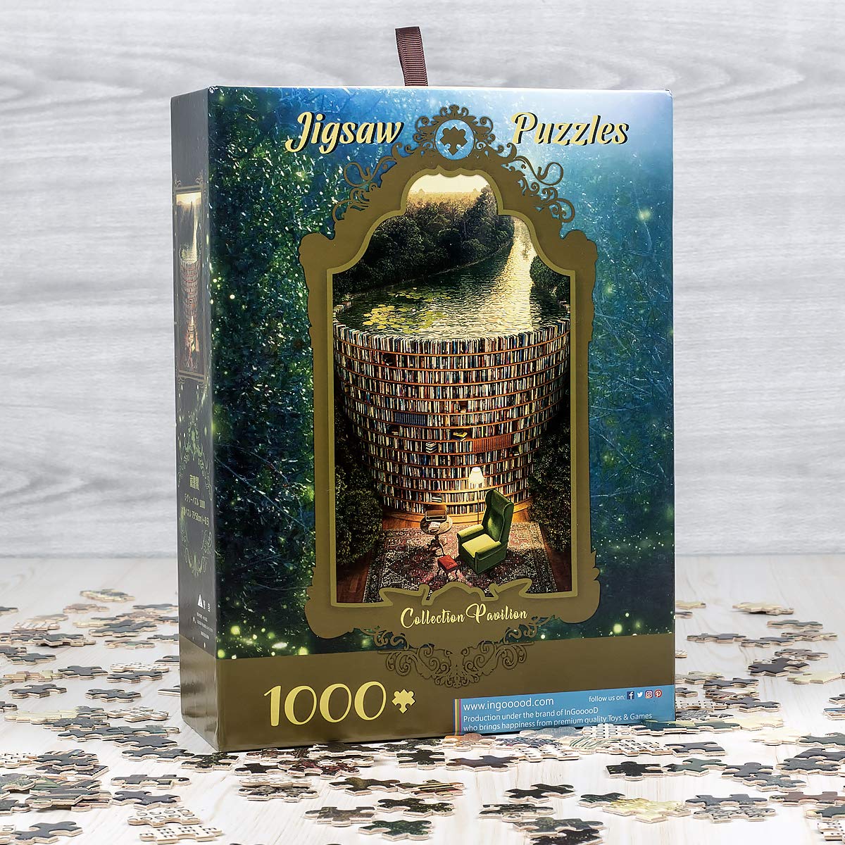 Ingooood- Jigsaw Puzzles 1000 Pieces for Adults- Fantasy Series- Collection Pavilion_IG-0292 Entertainment Toys for Adult Special Graduation or Birthday Gift Home Decor