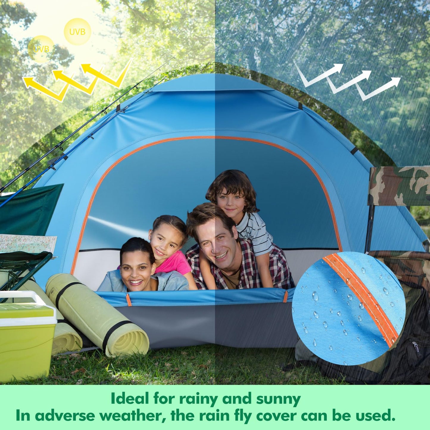 Woanger 16 Pack 10/16 Pack Bulk 2 Person Camping Tents for Homeless Lightweight Tent with Rain Fly and Carrying Bag Waterproof Windproof Setup Pop Up for Camping Backpacking Donation (Blue Green)