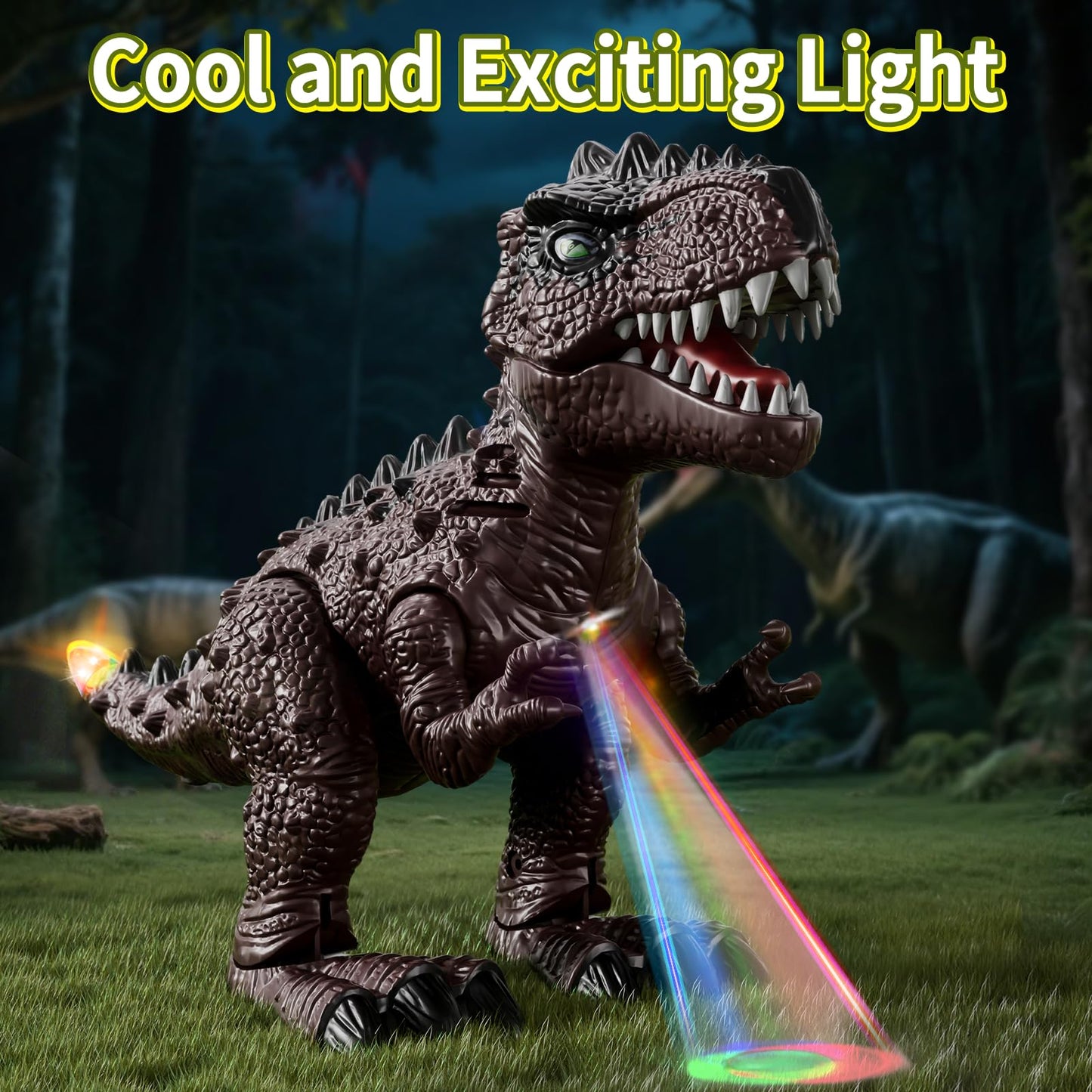 Lucky Doug 3 Pack Electric Realistic Dinosaur Toys with Simulated Sounds ＆ Lights for Boys Kids Aged 3 4 5 Years Old - Perfect Jurassic Tyrannosaurus Rex Gift for Birthday 3-5 Years