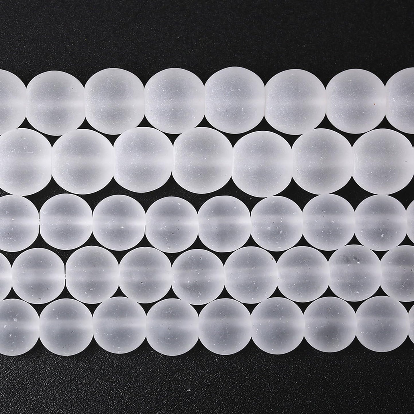 6MM 60PCS Matte White Glass Spacer Loose Beads for Jewelry Making DIY Bracelet Necklace