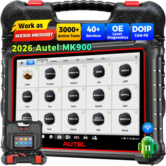 Autel Scanner MaxiCOM MK900: 2026 Updated as MK900BT MK900-BT MX900 Bidirectional Diagnostic Tool, 8in Up of MK808S MK808BT Pro MX808S 808Z, 3K+ Active Tests, 40+ Service, CAN-FD&DOIP, All System, FCA