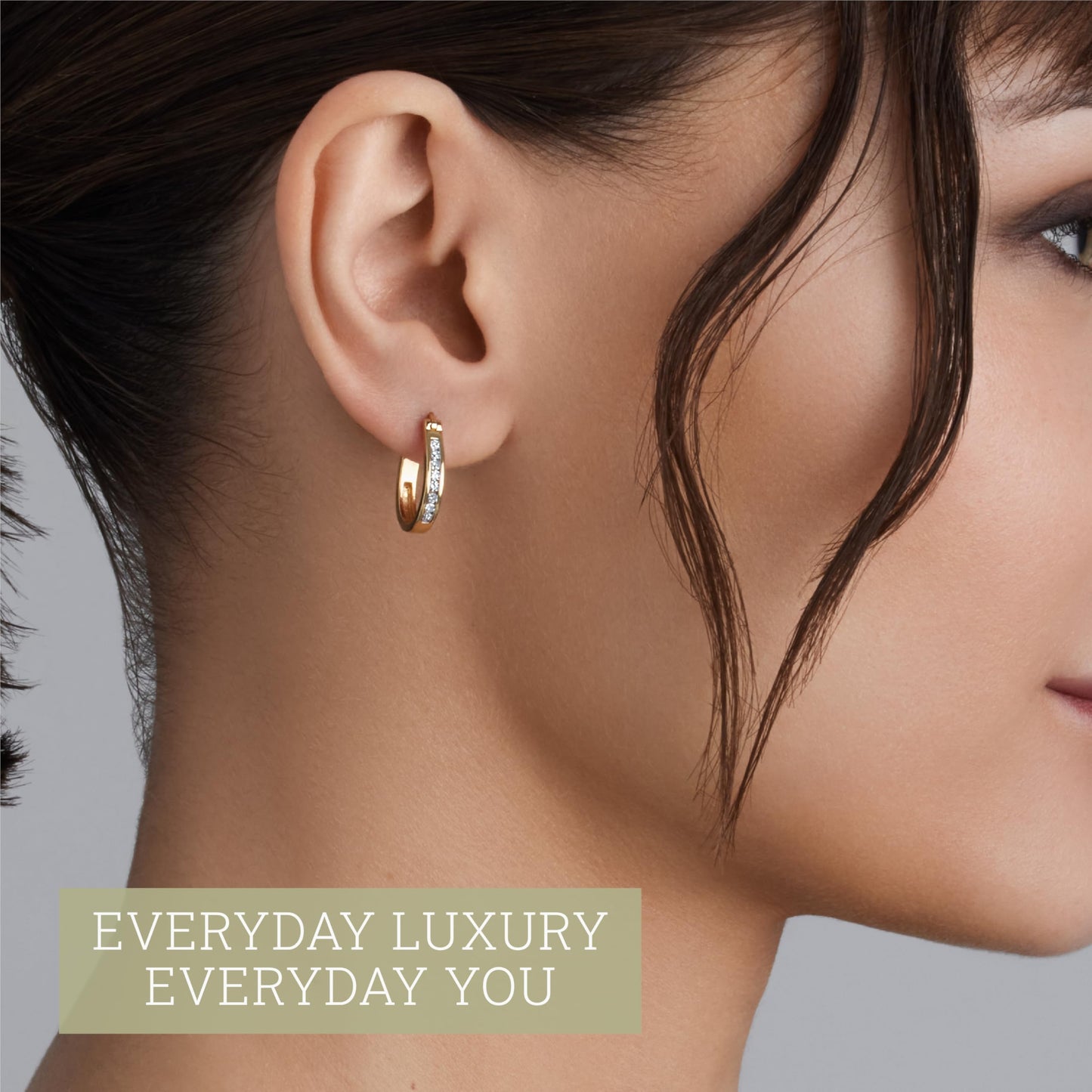 Gilded 1/4 Carat Total Weight Lab-Grown Diamond U-Shaped Hoop Earrings for Women in 14KT Gold Plated Sterling Silver | Hypoallergenic Fine Jewelry | Click Top Closure | SI1 Clarity, F Color