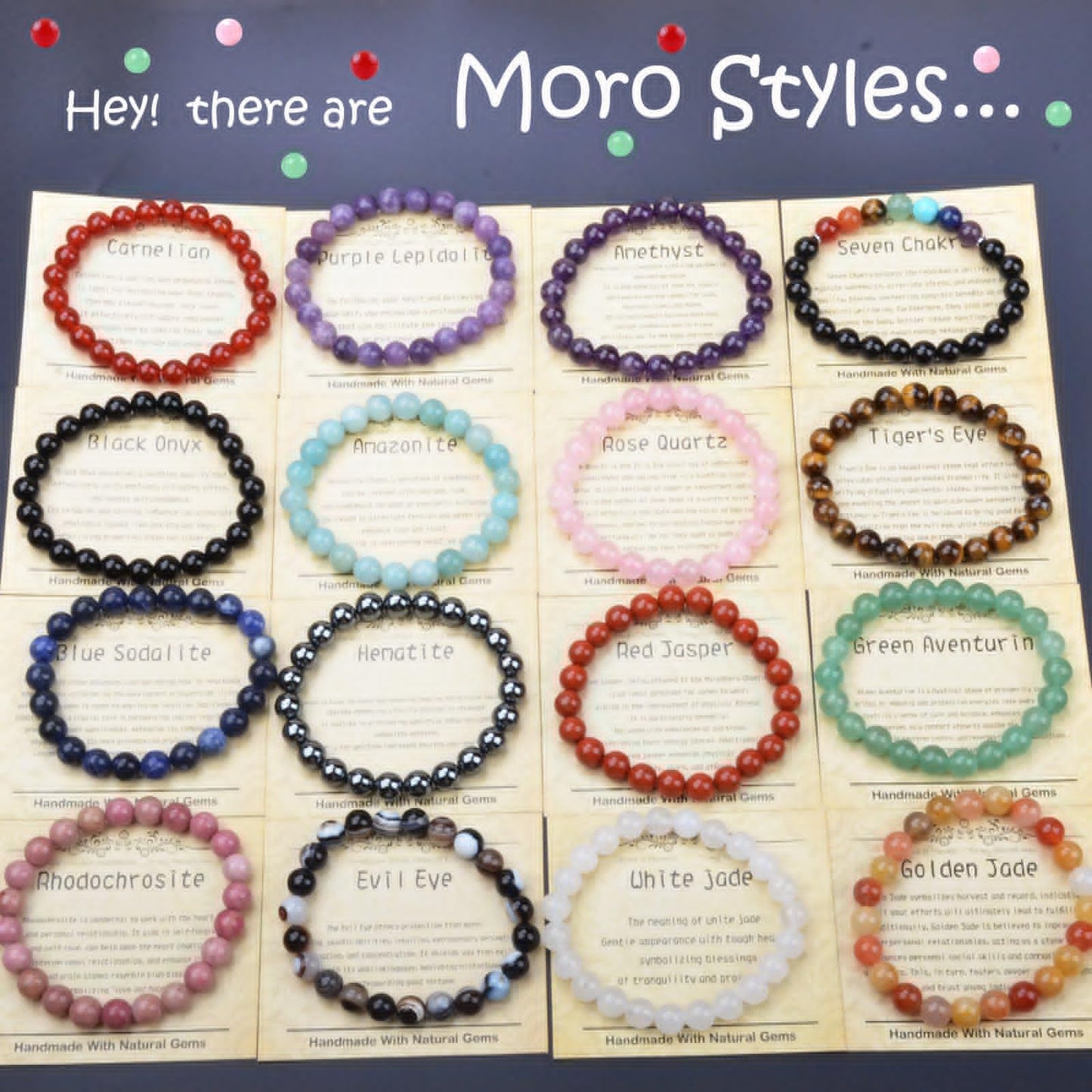 CHCCOYE 6mm Natural Healing Gemstone Bracelet Handmade Yoga Stretch Elastic Bracelet Stress Relief Crystal Jewelry for Men and Women (6mm, Seven Chakra Stones)