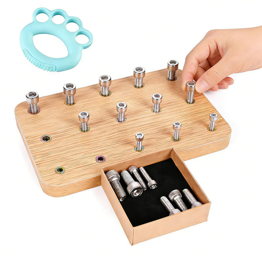 2026 Upgraded Wooden Finger Pegboard | Professional Occupational Therapy Tool for Adults | Hand Rehabilitation Equipment to Boost Fine Motor Skills (Stroke Therapy Compatible)