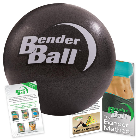 The Original 9 inch Pilates Ball - Black - Exercise Ball for Abs, Core & Back - Workout Ball for Home Gym and Fitness Routines - Easy to Carry in Gym Bag or Luggage