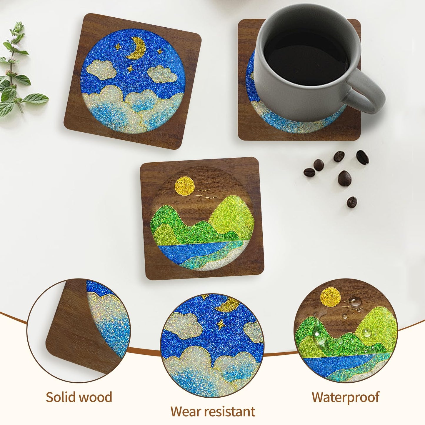 Filigree Enamel Art Painting Crafts Starter Kit, DIY Enamel Craft Making Resin Crafts Coasters Kits, DIY Art Project Craft Kits for Adults Seniors Teens, Hobby Kits for Women, Handmade Home Decor Gift