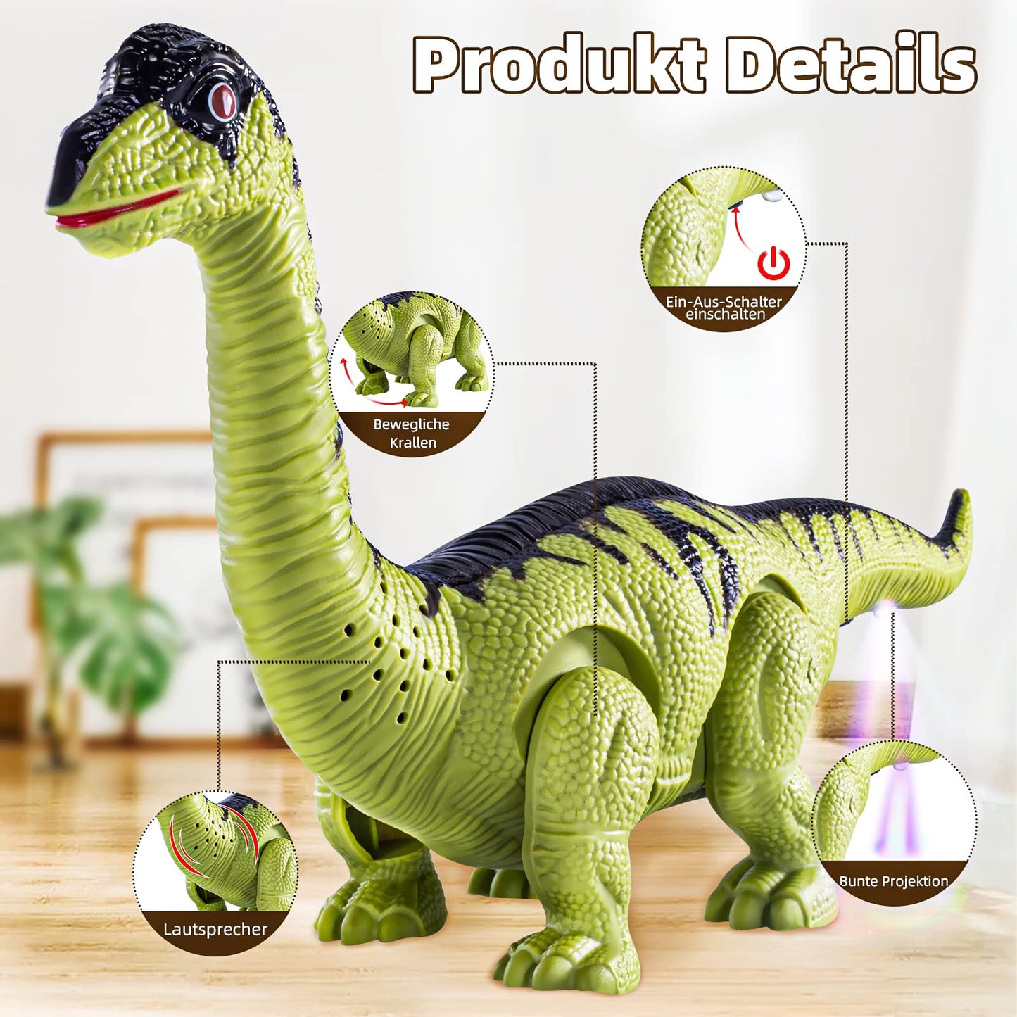 Doloowee 3 Pack Walking Dinosaur Toy for Kids 3-5/5-7 Years,Simulation Tyrannosaurus & Stegosaurus & Brachiosaurus,Electric Robot Dinosaur with LED Lights & Sounds,Dinosaur Toys for Boys and Girls